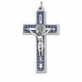 一般不可　転売不可　イタリア　 LALPG348SBNE　聖ベネディクト　メタルデザインクロス　銀黒　7.5×4.2センチ