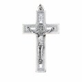 一般不可　転売不可　イタリア　 LALPG348SBW　聖ベネディクト　メタルデザインクロス　銀白　7.5×4.2センチ