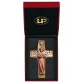 ULPE WOOD ART　イタリア　木彫   善き牧者ペンダントクロス　１０センチ　レッド　CROSS GOOD SHEPHERD + CASE UP434500E10R