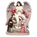 イタリア　PR005810 　 聖家族と天使 樹脂製 25x20x15 cm 20 cm キリスト降誕　 Holy Family with angel in resin 25x20x15 cm 20 cm nativity