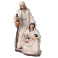 イタリア　PR005816　クリーム色の樹脂製聖家族像 20 cm Resin Holy Family statue in cream 20 cm