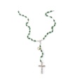 イタリア　 LALRA012G　最高級ロザリオ　スワロフスキー＆シルバー９２５　長８ミリ珠　グリーンVER　Rosary in silver and Crystal 8 mm. GENERICO/PERSONALIZZATO