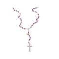 イタリア　 LALRA012WR　最高級ロザリオ　スワロフスキー＆シルバー９２５　長８ミリ珠　ワインレッドWR　Rosary in silver and Crystal 8 mm. GENERICO/PERSONALIZZATO
