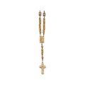 イタリア　 LALRL668 　ロザリオ　１０ミリオリーブ珠　マリア賛歌　Rosary with veined wood binding, size mm 10 "Hail Mary" resin pater + box
