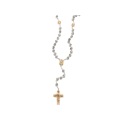 イタリア　 LALRL768BIC  ４つのバジリカと薔薇珠６ミリのロザリオ　金ピース　善き牧者クロス　メタル　Rosary Rosetta mm.6 in oxidised-golden resin - 4 Basilicas