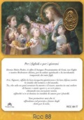イタリア　プラ板金箔押ご絵　CRRCC88IT  イエスと子ども　84mm×５５ｍｍ　裏面イタリア語の祈り