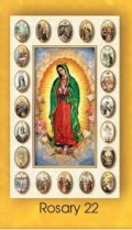 イタリア　紙カード金箔エンボス加工　ロザリオ連願ご絵　CRROSA22　グアタルーペの聖母　１２．５×７．５センチ　高級紙裏白