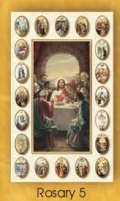 イタリア　紙カード金箔エンボス加工　ロザリオ連願ご絵　CRROSA05　最後の晩餐　１２．５×７．５センチ　高級紙裏白