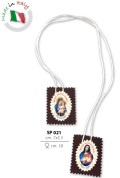 イタリア　LALSP021  スカプラリオ　７×５，５センチ  Scapular fabric with envelope and card cm. 7x5,5 SP 021
