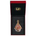 ULPE WOOD ART　イタリア　木彫  プラハの聖幼子　プラハのサントニーニョ　７センチ　INFANT OF PRAGUE + CASE　赤オレンジ　７センチ　ケース付き　　UP273000E7R