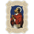 Officina D'Arte Torre　飾りレース紙ご絵   聖カルロボロメオ　Carlo Borromeo　OAT137　イタリア語祈りカード　