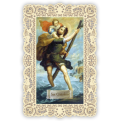 Officina D'Arte Torre　飾りレース紙ご絵　聖クリストファー　　Cristoforo　OAT071　イタリア語祈りカード　