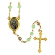 ロザリオ　ファティマ２３　パドヴァの聖アントニオのロザリオ　Devotional rosaries Saint Anthony Padua rosary, light green glass beads 6 mm - Faith Collection 23/47
