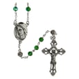 ロザリオ　ファティマ5　５　ファティマの神秘のロザリオ　Devotional rosaries Rosary Secrets of Fatima with green faceted glass beads 6 mm - Faith Collection 5/47