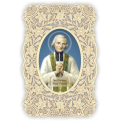 Officina D'Arte Torre　飾りレース紙ご絵   聖ジョセフマリアビアンニ　Giovanni Maria Vianney 　OAT135　イタリア語祈りカード　