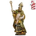 ULPE WOOD ART　イタリア　木彫    聖パトリック　１５センチ　ST. PATRICK OF IRELAND WITH SHAMROCK + GIFT BOX UP280500B15