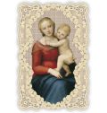 Officina D'Arte Torre　飾りレース紙ご絵   聖母子　MADONNA CON BAMBINO　　OAT116　イタリア語祈りカード　