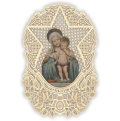 Officina D'Arte Torre　飾りレース紙ご絵  聖母子　Madonna Con Bambino OAT114　イタリア語祈りカード　
