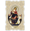Officina D'Arte Torre　飾りレース紙ご絵  ポンペイのロザリオ聖母子　 Madonna Del Rosario Di Pompei OAT194 イタリア語祈りカード　