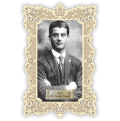 Officina D'Arte Torre　飾りレース紙ご絵　福者ジョルジオフラサティPier Giorgio Frassati　OAT065　イタリア語祈りカード　