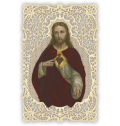 Officina D'Arte Torre　飾りレース紙ご絵  みこころ（御心）のイエス　Sacro Cuore Di Ges　OAT121　イタリア語祈りカード　
