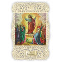 Officina D'Arte Torre　飾りレース紙ご絵　イエス復活　Resurrezione Di Cristo　 OAT265 イタリア語祈りカード　