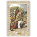 Officina D'Arte Torre　飾りレース紙ご絵 　十字架の道行 9　Via Crucis Stazione  IX OAT169　イタリア語祈りカード　