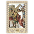 Officina D'Arte Torre　飾りレース紙ご絵 　十字架の道行　5　Via Crucis Stazione V 　OAT165　イタリア語祈りカード　