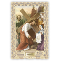 Officina D'Arte Torre　飾りレース紙ご絵 　十字架の道行　6　Via Crucis Stazione   VI　OAT166　イタリア語祈りカード　