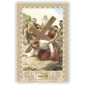 Officina D'Arte Torre　飾りレース紙ご絵 　十字架の道行 7　Via Crucis Stazione  VII  OAT167　イタリア語祈りカード　