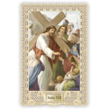 Officina D'Arte Torre　飾りレース紙ご絵 　十字架の道行 8　Via Crucis Stazione   VIII OAT168　イタリア語祈りカード　
