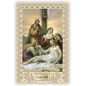 Officina D'Arte Torre　飾りレース紙ご絵 　十字架の道行 13　Via Crucis Stazione XIII   OAT173  イタリア語祈りカード　