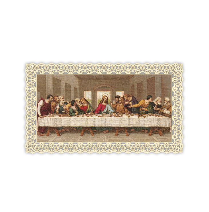 Officina D'Arte Torre　飾りレース紙ご絵　大判　最後の晩餐カラー　Ultima Cena (Formato Grande)  OAT181  イタリア語祈りカード　