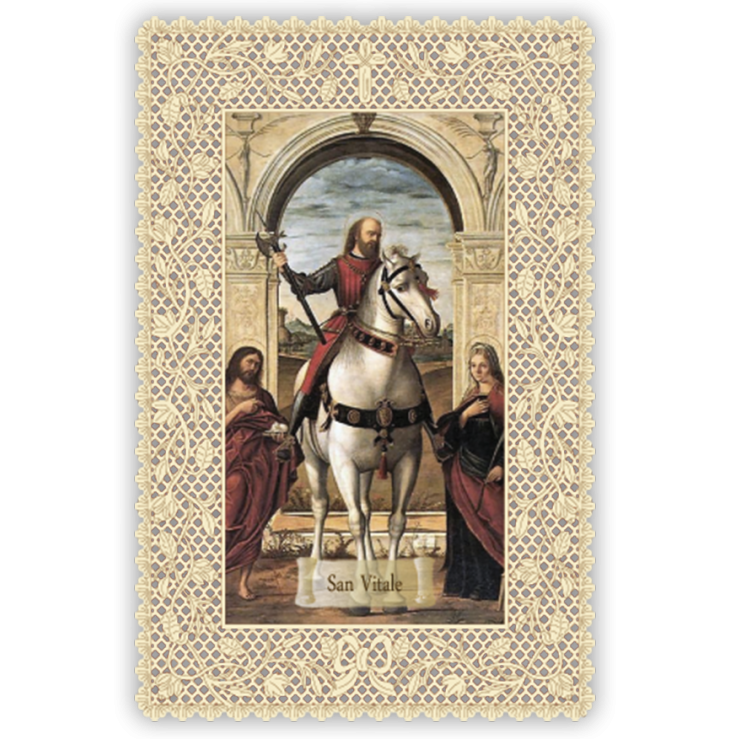 Officina D'Arte Torre　飾りレース紙ご絵 　聖ヴィトゥス 　聖ビターレ　Vitale　OAT144　イタリア語祈りカード　