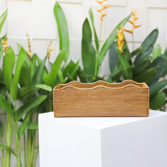 アタ製 ボックス型バスケット 化粧箱 アジアン雑貨 アタ製大きな