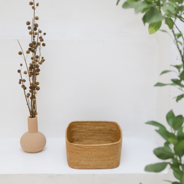 収納箱楕円深型 Mサイズ (BOX392) Rosily(ロージリー) バリ島 アタかご