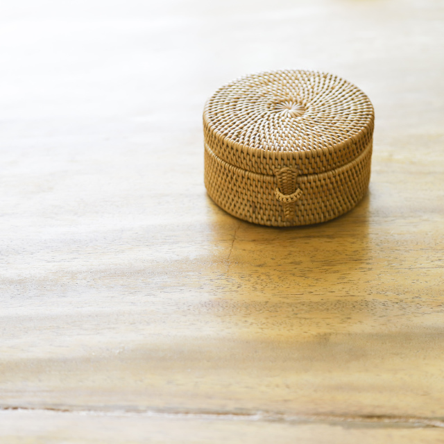 円柱蓋付きSサイズ (BOX403) Rosily(ロージリー) バリ島 アタ