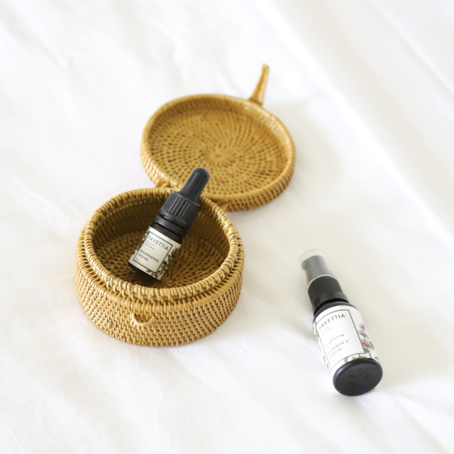 円柱蓋付きSサイズ (BOX403) Rosily(ロージリー) バリ島 アタ収納