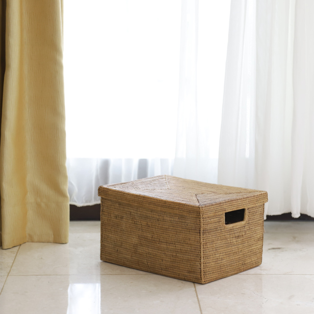 蓋付き靴箱型 (BOX415) Rosily(ロージリー) バリ島 アタかご雑貨 蓋