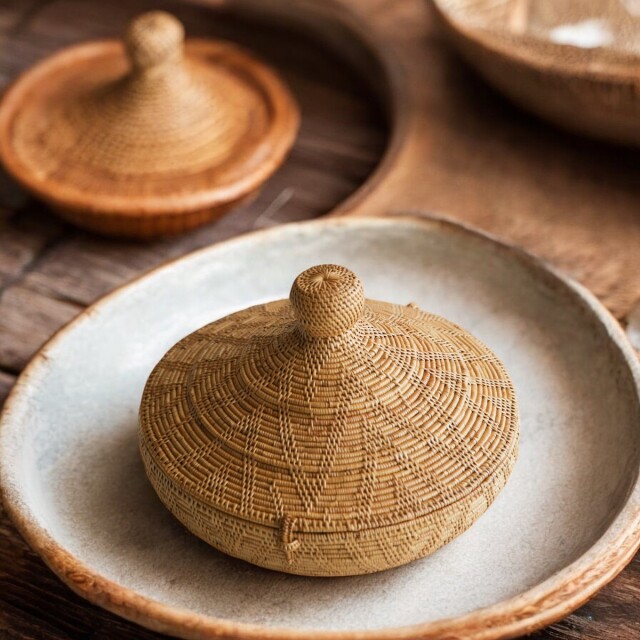 タジン鍋みたいなL (BOX432) Rosily(ロージリー) バリ島 アタかご雑貨