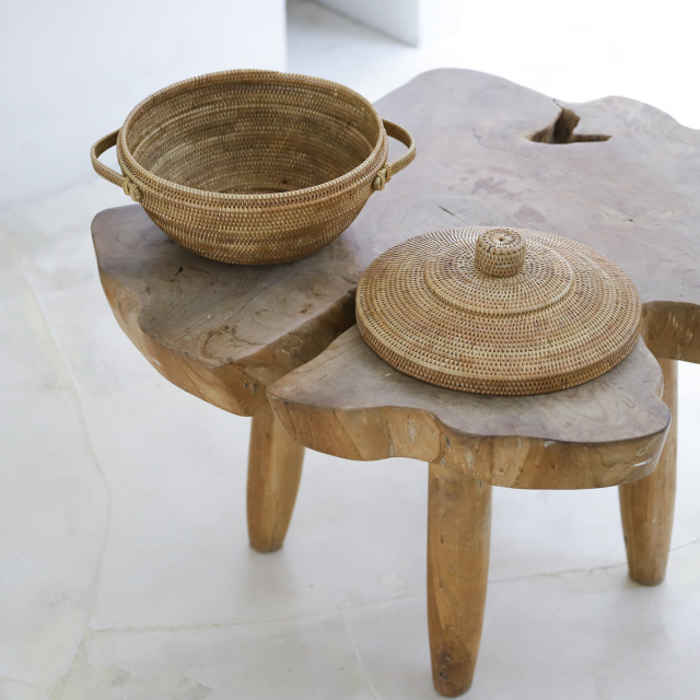 土鍋のような L (BOX437) Rosily(ロージリー) バリ島 アタかご雑貨