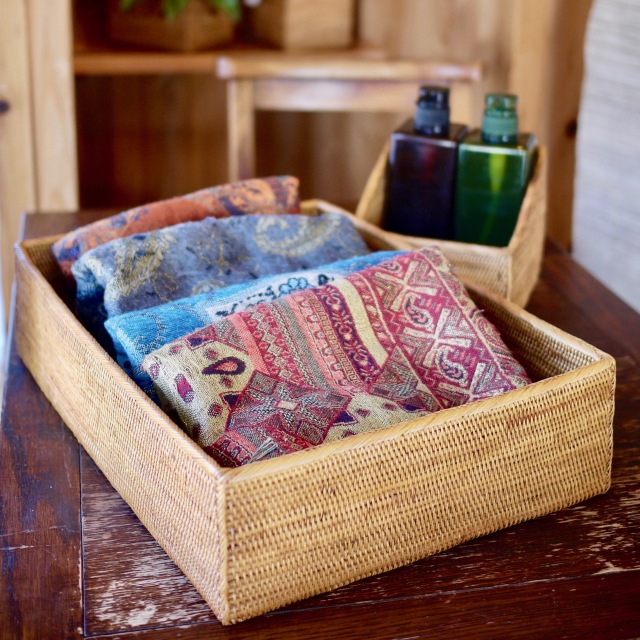 収納箱四角 浅型L (BOX452) Rosily(ロージリー) バリ島 アタかご雑貨