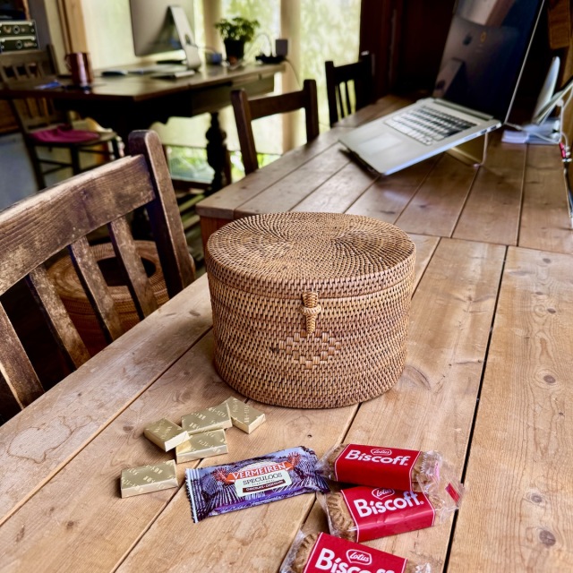 楕円蓋付き小物入 (BOX470) Rosily(ロージリー) バリ島 アタかご雑貨