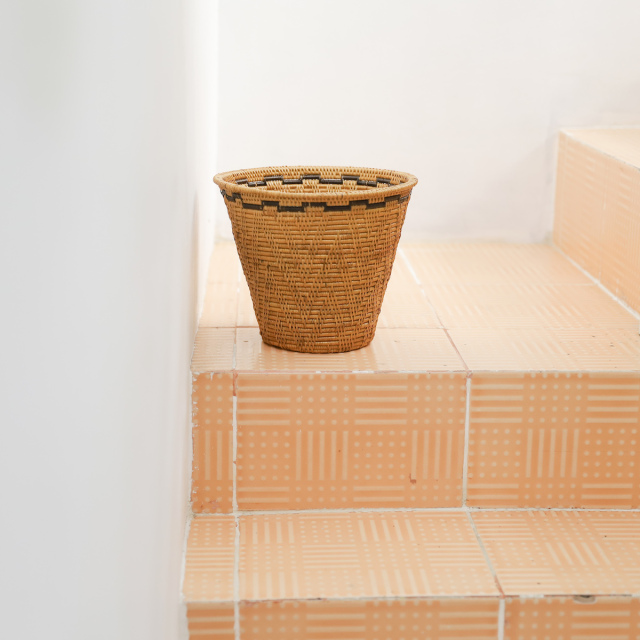 壷型SSサイズ 蓋無し (DST196) バリ島 アタかご雑貨 ゴミ箱 鉢カバー