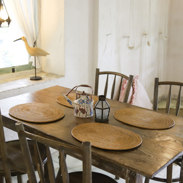 楕円ランチョンマット M 【ラタン芯】 1枚 (MAT195) Rosily