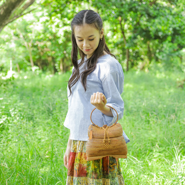 魚かご型バッグ (NAB601) Rosily(ロージリー) バリ島 アタかごバッグ  