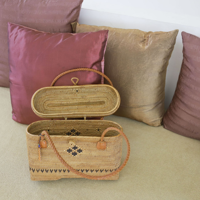 家型楕円バッグ Lサイズ (NAB606) バリ島 アタかごバッグ オリジナル
