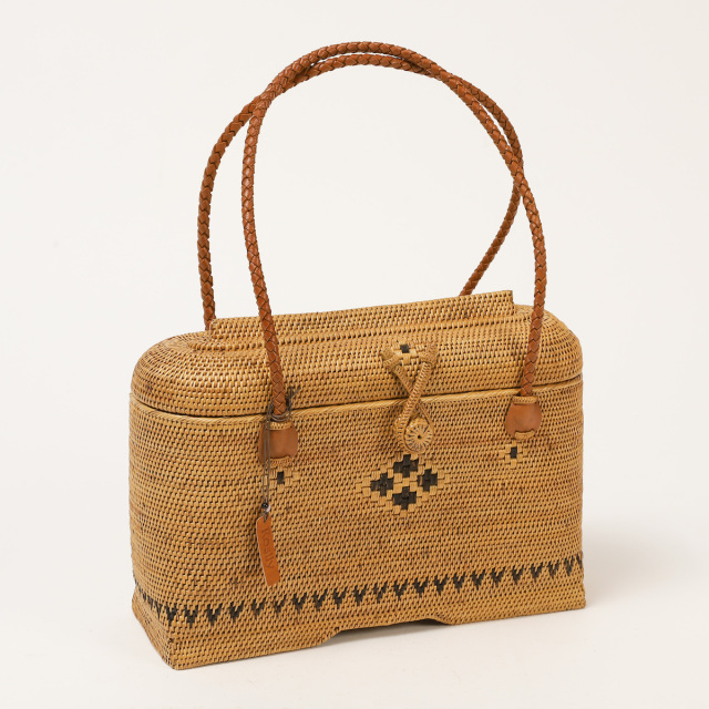 家型楕円バッグ Lサイズ (NAB606) バリ島 アタかごバッグ オリジナル