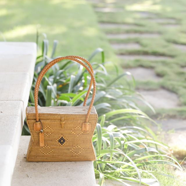 くびれちゃんJr. 蓋付き(NAB623) バリ島 かごバッグ アタバッグ アタ