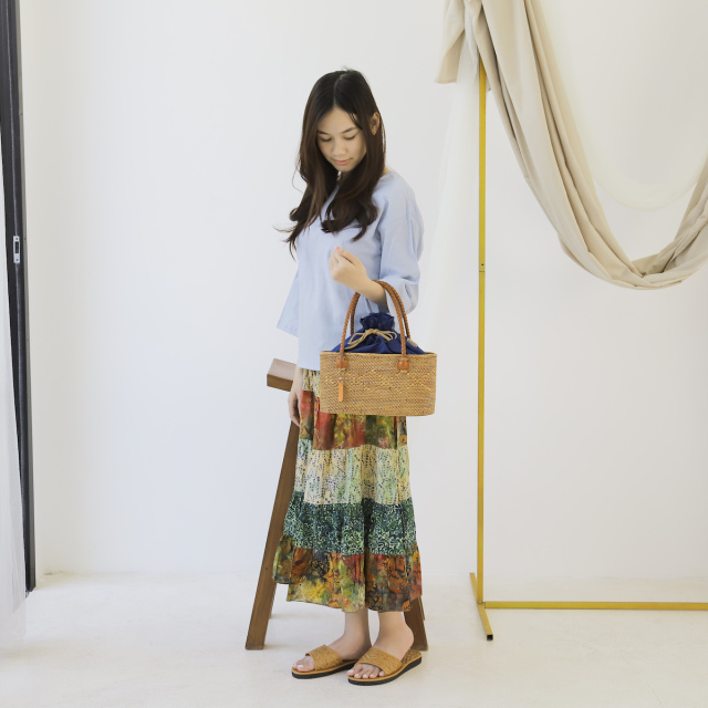 浅型楕円バッグ ショート幅 (NAB656) Rosily(ロージリー) バリ島